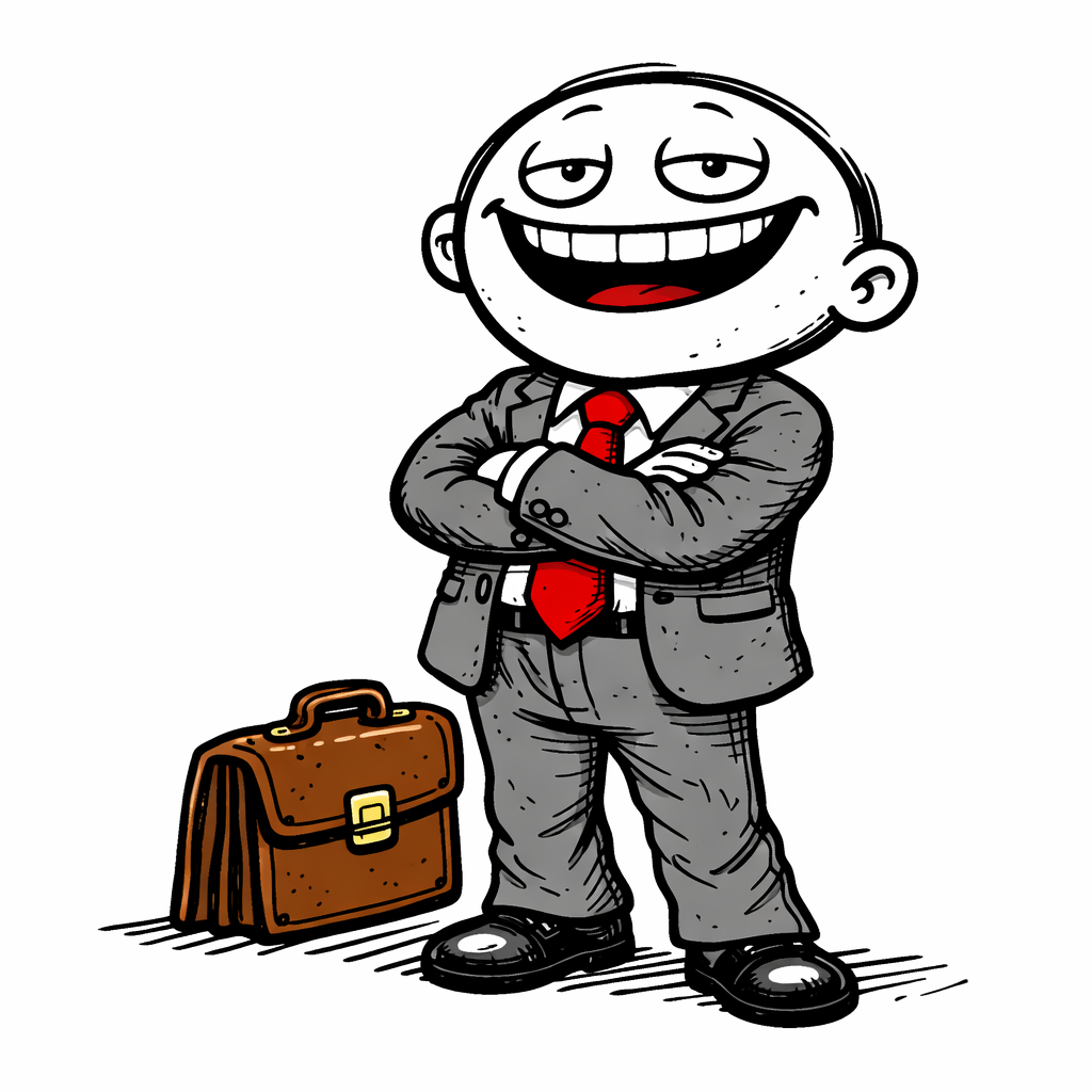 The lobbyist leaning forward aggressively, pointing, grinning but with an edge.